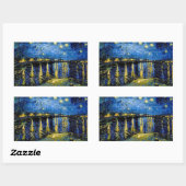 Sticker Rectangulaire Vincent Van Gogh Starry Night Over the Rhone 1888 (Feuille)