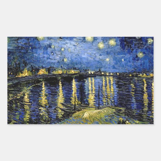 Sticker Rectangulaire Vincent Van Gogh Starry Night Over the Rhone 1888 (Devant)