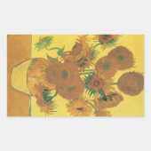 Sticker Rectangulaire Vincent van Gogh - Vase avec quinze tournesols (Devant)