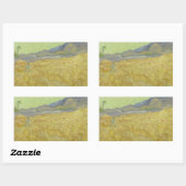 Sticker Rectangulaire Vincent van Gogh - Wheatfield avec une Faucheuse (Feuille)