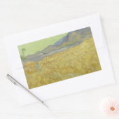 Sticker Rectangulaire Vincent van Gogh - Wheatfield avec une Faucheuse (Enveloppe)