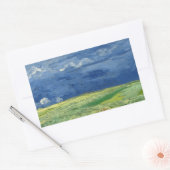 Sticker Rectangulaire Vincent van Gogh - Wheatfield sous Thundernuds (Enveloppe)