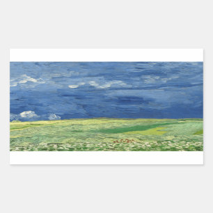 Sticker Rectangulaire Vincent van Gogh - Wheatfield sous Thundernuds