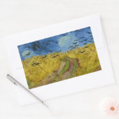 Sticker Rectangulaire Vincent van Gogh - Wheatfield with Crows (Enveloppe)