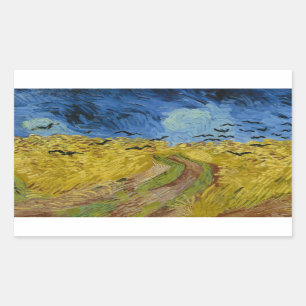 Sticker Rectangulaire Vincent van Gogh - Wheatfield with Crows