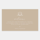 Sticker Rectangulaire Vines intemporel Crest Welcome Bag Beige (Devant)