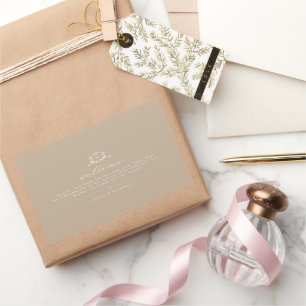 Sticker Rectangulaire Vines intemporel Crest Welcome Bag Beige