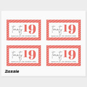 Sticker Rectangulaire Vingt ans de nouvelle année (Feuille)