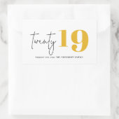 Sticker Rectangulaire Vingt ans de nouvelle année (Sac)