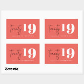 Sticker Rectangulaire Vingt ans de nouvelle année (Feuille)