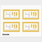 Sticker Rectangulaire Vingt ans de nouvelle année (Feuille)