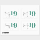 Sticker Rectangulaire Vingt ans de nouvelle année (Feuille)