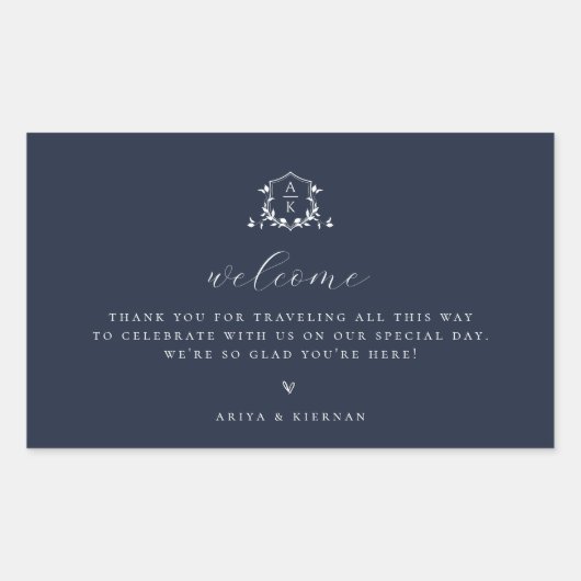 Sticker Rectangulaire Vins intemporels Monogram Crest Welcome Bag Noir (Devant)