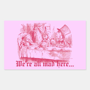 Sticker Rectangulaire Vintage Alice au pays des merveilles