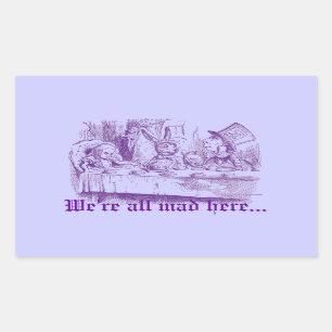 Sticker Rectangulaire Vintage Alice au pays des merveilles