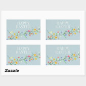 Sticker Rectangulaire Vintage Animaux Mignons de Pâques (Feuille)