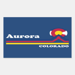 Sticker Rectangulaire Vintage Aurora Colorado