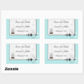 Sticker Rectangulaire Vintage Bird Cage Musical Inséparables Mariages (Feuille)