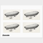 Sticker Rectangulaire Vintage Blimp (Feuille)