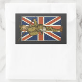 Sticker Rectangulaire Vintage British Flag Soldier (Sac)