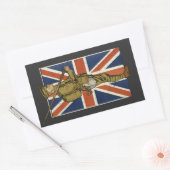 Sticker Rectangulaire Vintage British Flag Soldier (Enveloppe)