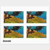 Sticker Rectangulaire Vintage California Coast Travel (Feuille)