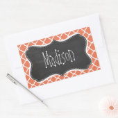 Sticker Rectangulaire Vintage Chalkboard look; Burning Sienna Quatrefoil (Enveloppe)