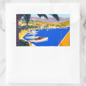 Sticker Rectangulaire Vintage Côte d'Azur (Sac)