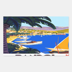 Sticker Rectangulaire Vintage Côte d'Azur
