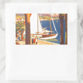 Sticker Rectangulaire Vintage Côte d'Azur Voyage en France (Sac)