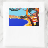 Sticker Rectangulaire Vintage Côte d'Azur Voyage en France (Sac)