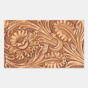 Sticker Rectangulaire vintage cowgirl mode sud-ouest cuir