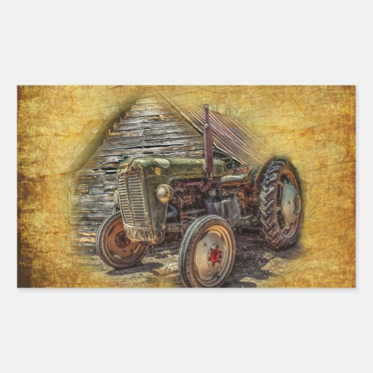 Sticker Rectangulaire Vintage Farm (Devant)