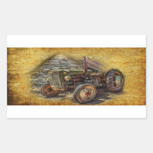 Sticker Rectangulaire Vintage Farm