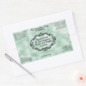 Sticker Rectangulaire Vintage Frame Green Parchment Cosmetics Bottle (Enveloppe)