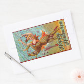 Sticker Rectangulaire Vintage Halloween danser en costume Jester (Enveloppe)