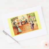 Sticker Rectangulaire Vintage Halloween Salutations Dancing (Enveloppe)
