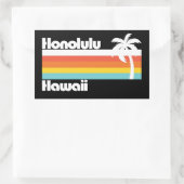 Sticker Rectangulaire Vintage Honolulu Hawaii (Sac)