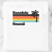 Sticker Rectangulaire Vintage Honolulu Hawaii (Sac)