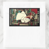 Sticker Rectangulaire Vintage Lecture Ex Libris Boplate Modèle (Sac)