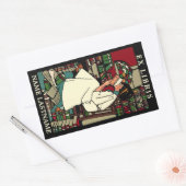 Sticker Rectangulaire Vintage Lecture Ex Libris Boplate Modèle (Enveloppe)