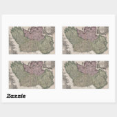 Sticker Rectangulaire Vintage map of Ireland (1716) (Feuille)