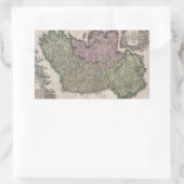Sticker Rectangulaire Vintage map of Ireland (1716) (Sac)