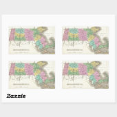 Sticker Rectangulaire Vintage Map of Massachusetts (Feuille)