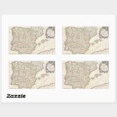 Sticker Rectangulaire Vintage map of Spain (1775) (Feuille)