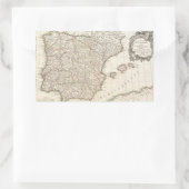 Sticker Rectangulaire Vintage map of Spain (1775) (Sac)