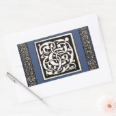 Sticker Rectangulaire Vintage Monogram C Art Nouveau Letter (Enveloppe)
