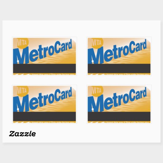 Sticker Rectangulaire vintage MTA ticket image (Feuille)