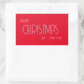 Sticker Rectangulaire Vintage Noël, Art Déco Texte (Sac)