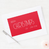 Sticker Rectangulaire Vintage Noël, Art Déco Texte (Enveloppe)